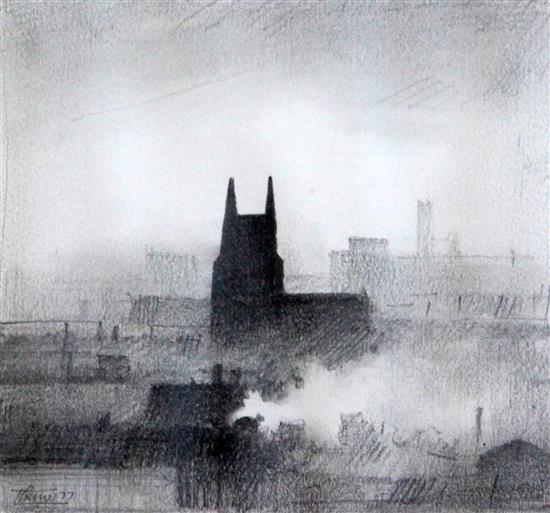 Trevor Grimshaw (1947-2001) Church, 1977, 4.75 x 5in.